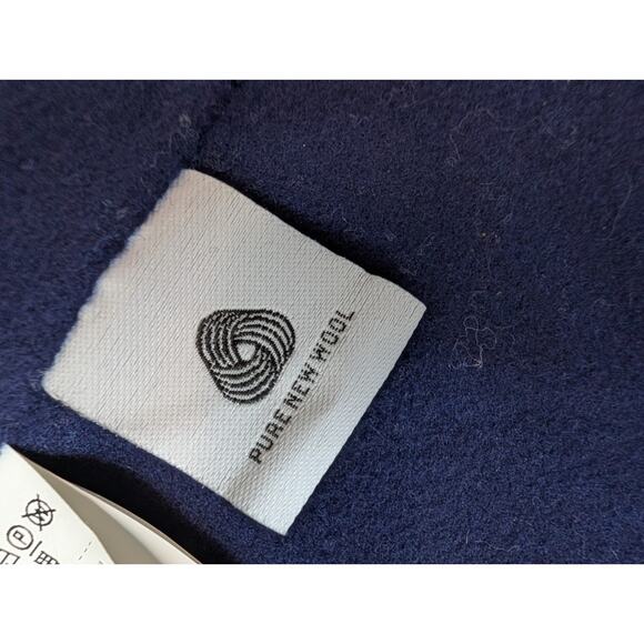 Max Mara Sportmax Kuens Oversized Crop Virgin Wool Jacket Navy Size 0 - Picture 11 of 15